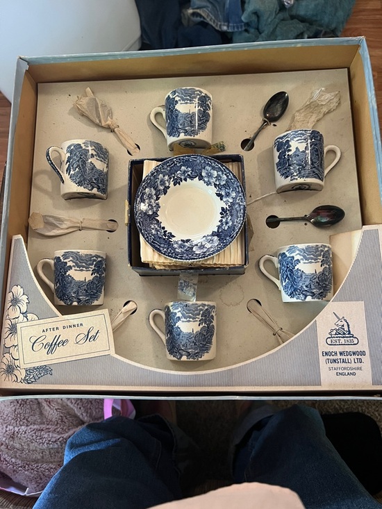 Enoch Wedgwood (Tunstall) Ltd. Other - Extremely Rare-After Dinner Blue & White Coffee Set-Enoch Wedgwood-Original box